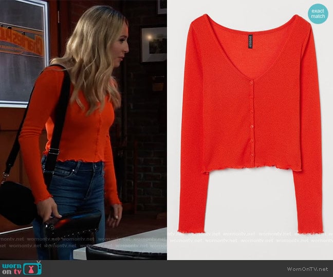 H&M Fitted Cardigan worn by Josslyn Jacks (Eden McCoy) on General Hospital