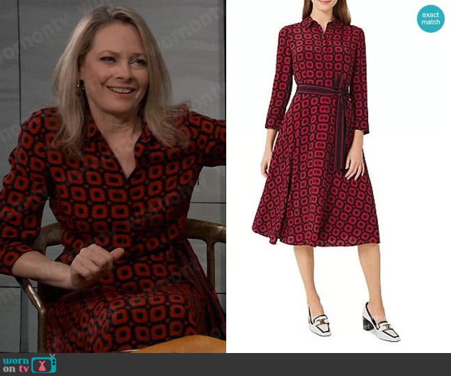 Hobbs London Alex Geo Print Midi Shirt Dress worn by Gladys Corbin (Bonnie Burroughs) on General Hospital