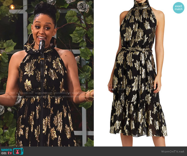 Iro Laza Floral Lurex Jacquard Midi Dress worn by Cocoa McKellan (Tia Mowry-Hardrict) on Family Reunion