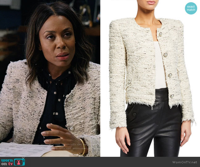 IRO Mercie Jacket worn by Mia Jordan (Karen Pittman) on The Morning Show