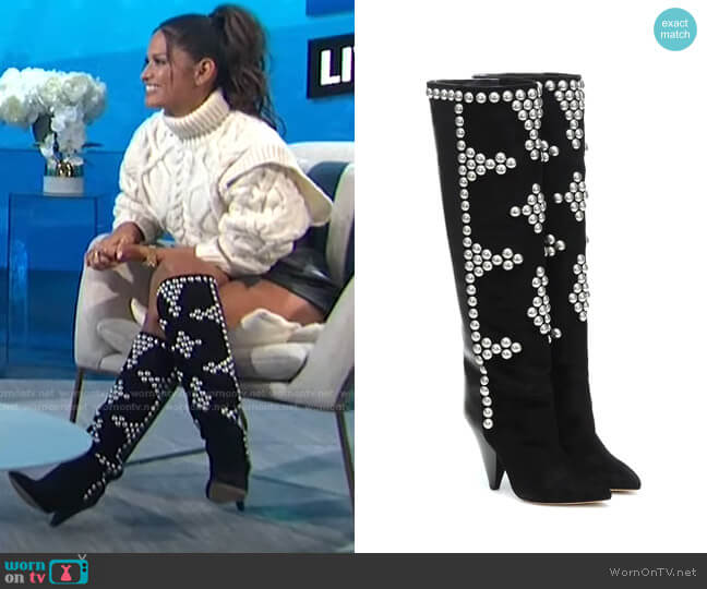 Isabel Marant Lyork Suede and Leather Knee-High Boot