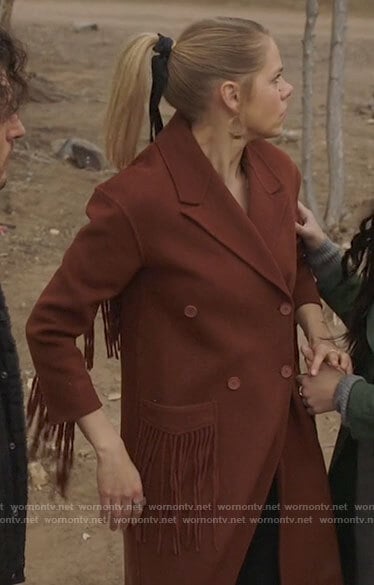 Isobel’s brown fringed coat on Roswell New Mexico