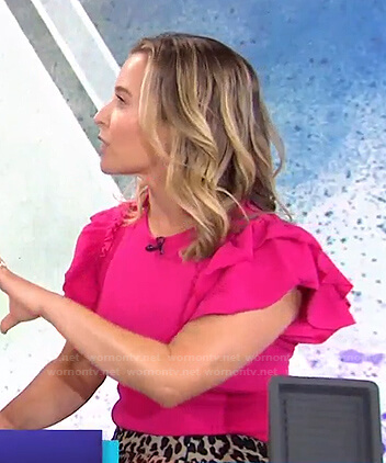 Jenn Falik’s pink ruffle sleeve top on Today