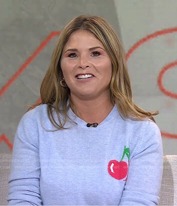 Jenna’s light blue cherry print sweater on Today