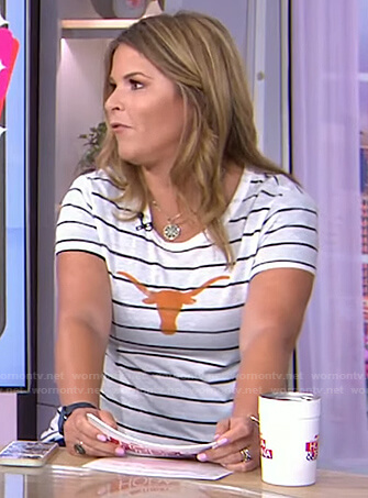 Jenna’s white striped print tee on Today