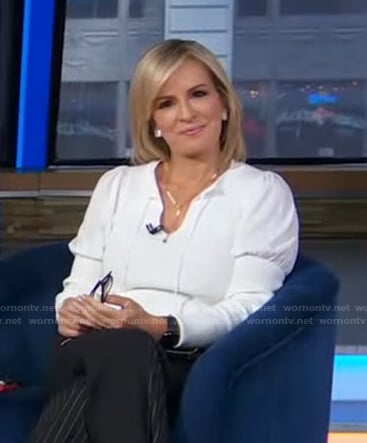 Jennifer’s white puff sleeve top on Good Morning America