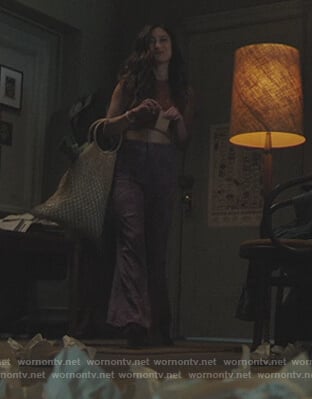 Jessica’s purple paisley pants on Riverdale