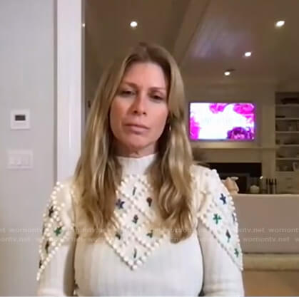 Jill’s white floral embroidered sweater on Today