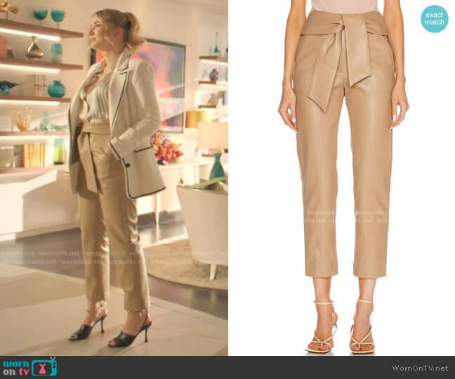 Jonathan Simkhai Tessa Vegan Leather Pant worn by Amanda Carrington (Eliza Bennett) on Dynasty