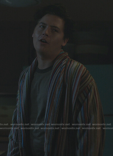 Jugheads stripe robe on Riverdale