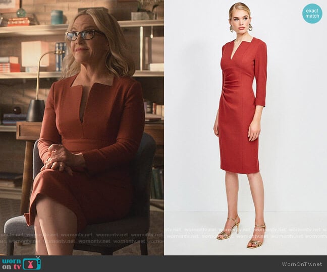 Karen Millen Sleeved Envelope Neck Dress worn by Linda Martin (Rachael Harris) on Lucifer