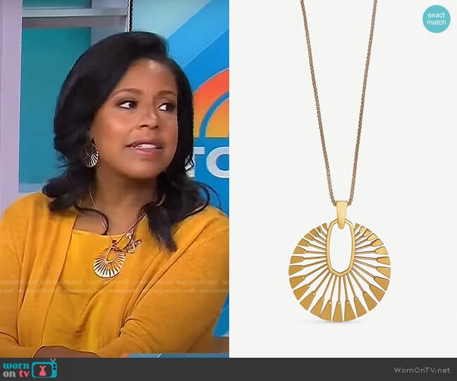 Kendra Scott Deanne Sunburst Necklace worn by Sheinelle Jones on Today