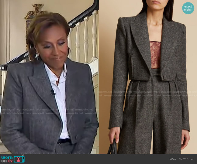 Khaite Lucille Cropped Wool Blazer worn by Robin Roberts on Good Morning America