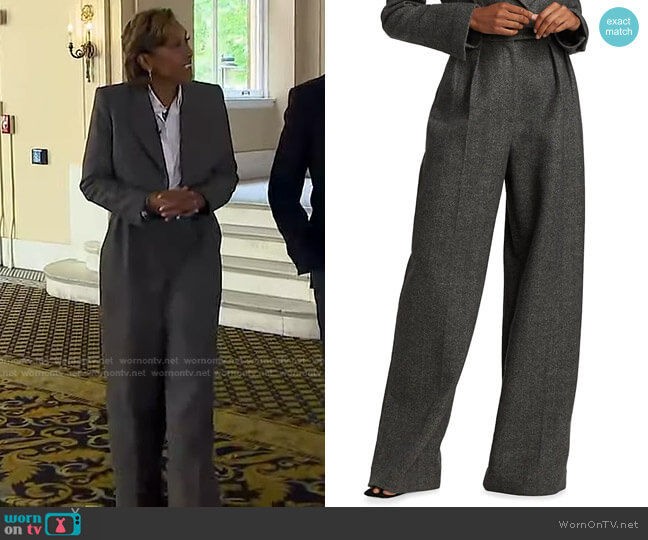 Khaite Teyana Wool Trousers worn by Robin Roberts on Good Morning America