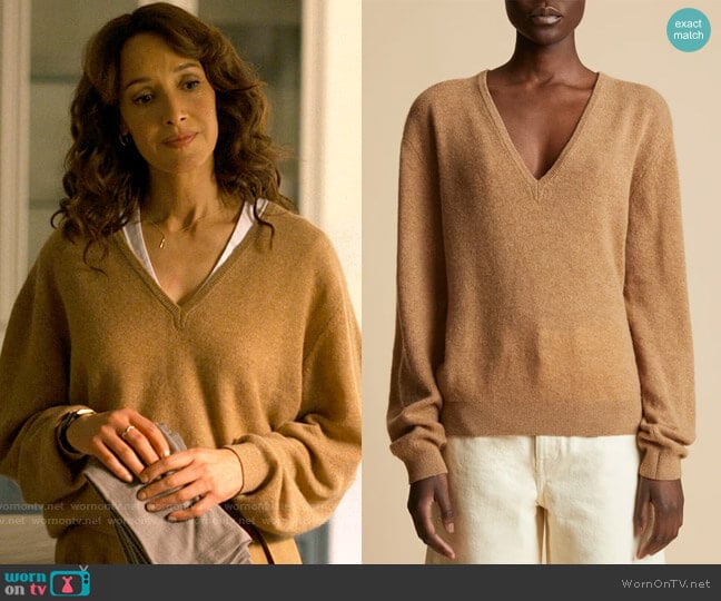 Khaite The Sam Sweater in Camel worn by Bette Porter (Jennifer Beals) on The L Word Generation Q