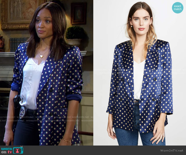 L'Agence Taryn Double Breasted Blazer worn by Lani Price (Sal Stowers) on Days of our Lives