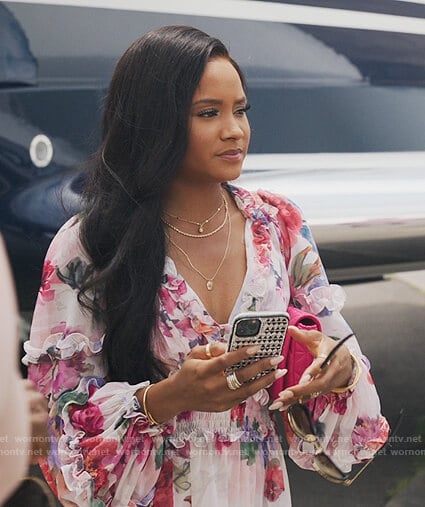 Lauren’s white floral cutout mini dress on Our Kind of People