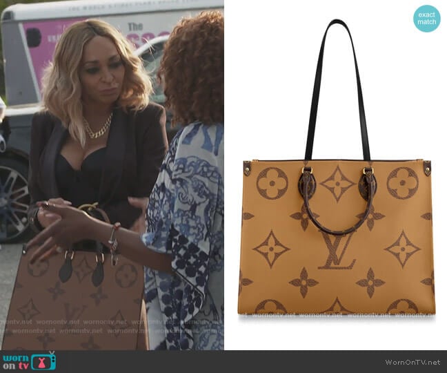 Louis Vuitton Onthego GM Bag worn by Karen Huger on The Real Housewives of Potomac
