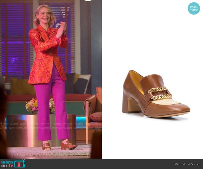 Madison Maison Perla block heel loafers worn by Alice Pieszecki (Leisha Hailey) on The L Word Generation Q