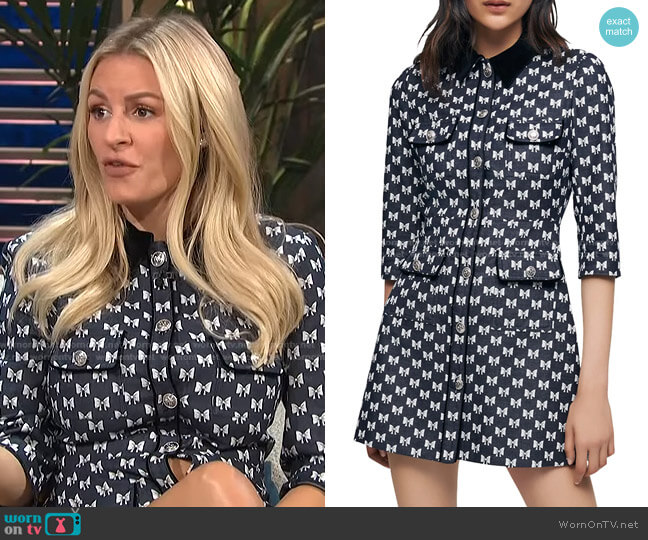 Maje Bow Print Jacquard Dress worn by Morgan Stewart on E! News