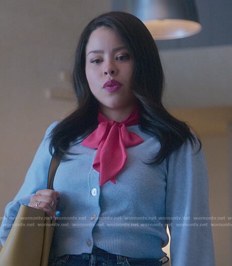 Mariana blue cardigan on Good Trouble