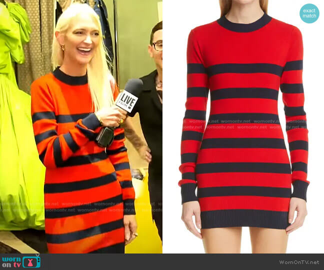 Monse Stripe Open Back Sweater Minidress