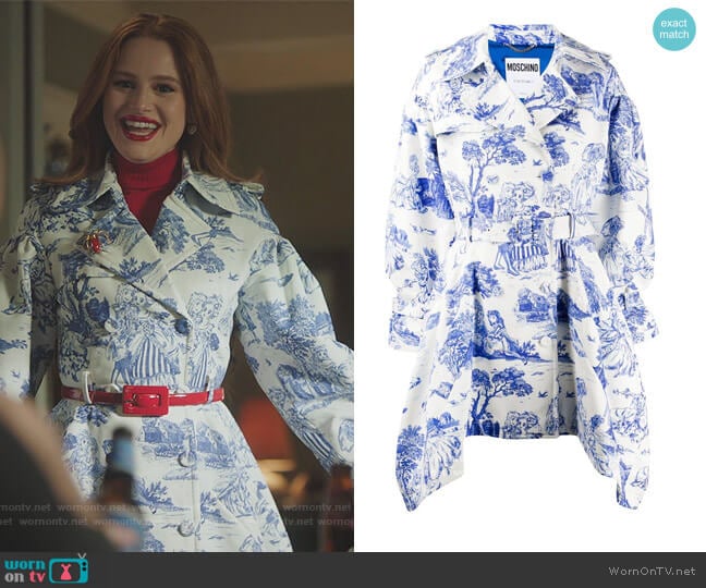 Moschino Anime Belted Coat worn by Cheryl Blossom (Madelaine Petsch) on Riverdale