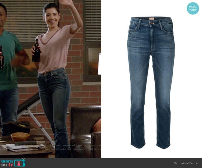 Mother The Dazzler Jeans worn by Violet Mikami (Hanako Greensmith) on Chicago Fire