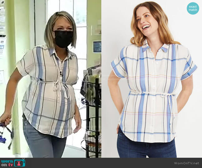 Motherhood Maternity Button Front Maternity Blouse worn by Dylan Dreyer on Today