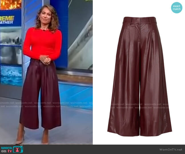Nicholas Faux Leather Sofia Culottes worn by Ginger Zee on Good Morning America