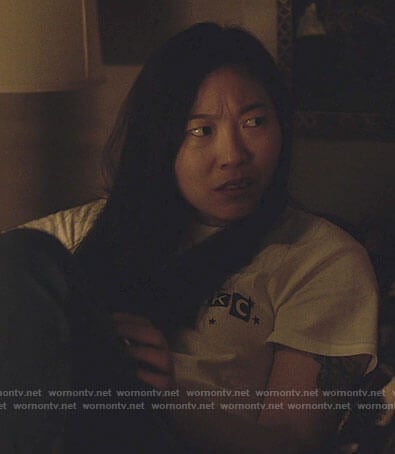 Nora’s EKC t-shirt on Awkwafina is Nora From Queens