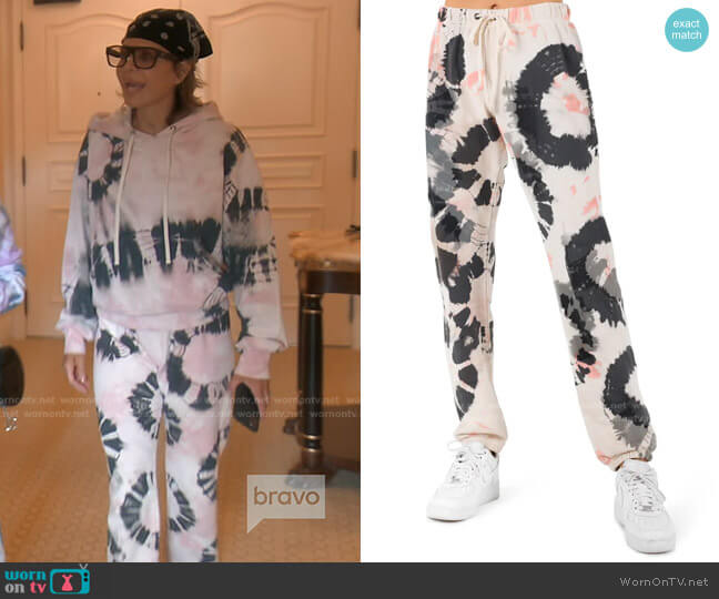Pam & Gela Powder Boy Tie Dye Print Sweatpants worn by Lisa Rinna on The Real Housewives of Beverly Hills