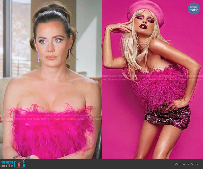 Paola Estefania Ostrich Feather Corset worn by Meredith Marks on The Real Housewives of Salt Lake City
