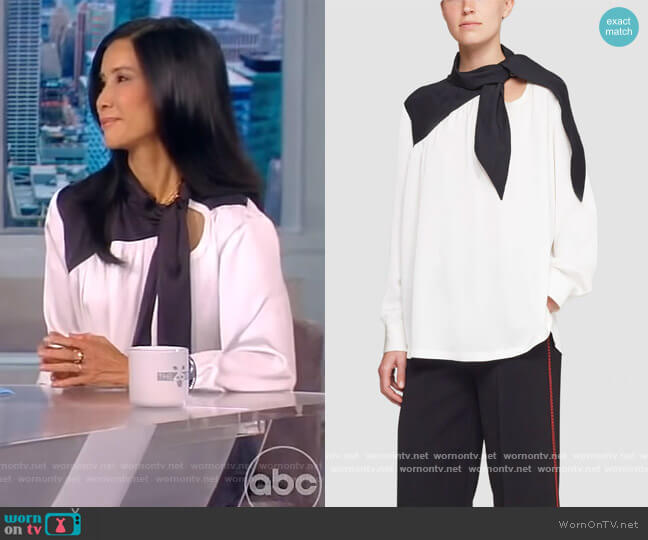 Phillip Lim 3.1 Long Sleeve Scarf Neck Blouse