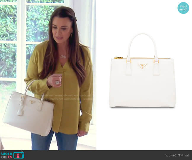 Prada Galleria Tote Bag worn by Kyle Richards on The Real Housewives of Beverly Hills