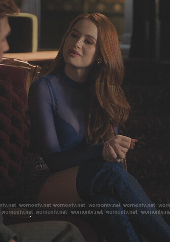 Cheryl’s blue printed shorts on Riverdale