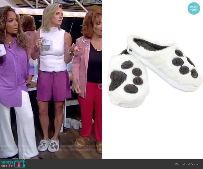 PupLife Paw Print Slippers worn by Sara Haines on The View