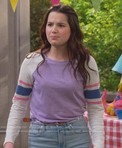 Lex’s purple raglan tee