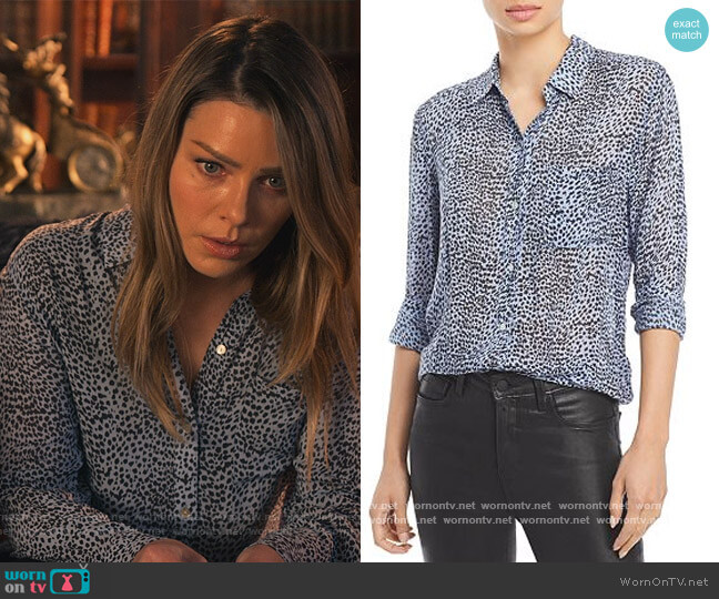 Rails Josephine Animal Print Button Down Shirt worn by Chloe Decker (Lauren German) on Lucifer