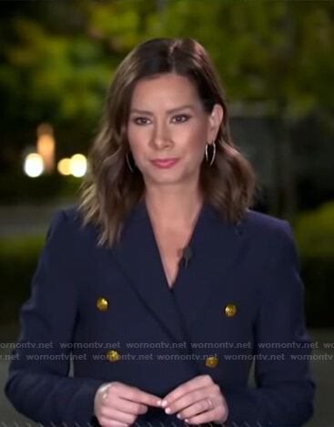 Rebecca’s navy double breasted blazer on Good Morning America