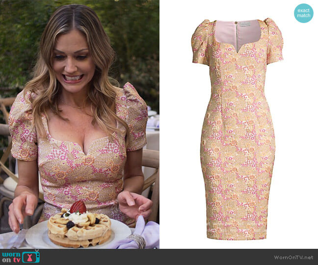 Rebecca Valance Stella Floral Sheath Dress worn by Charlotte Richards (Tricia Helfer) on Lucifer