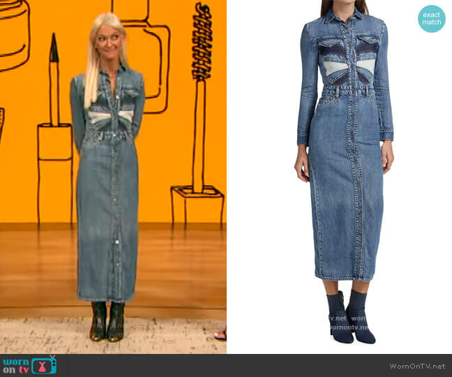 RED Valentino Denim Patchwork Butterfly Dress