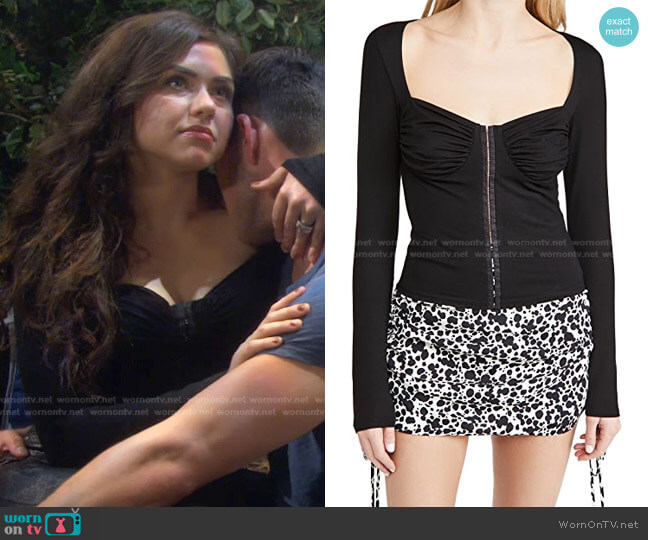 Reformation Lime Top worn by Ciara Brady (Victoria Konefal) on Days of our Lives