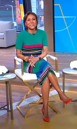 Robin’s green striped dress on Good Morning America