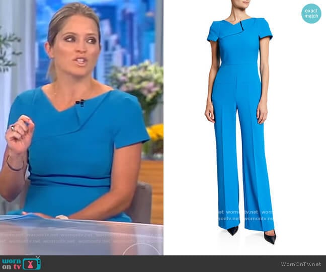 Roland Mouret Pensthorpe Crepe Jumpsuit worn by Sara Haines on The View