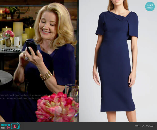 Roland Mouret Fenton Dress worn by Nikki Reed Newman (Melody Thomas-Scott) on The Young and the Restless