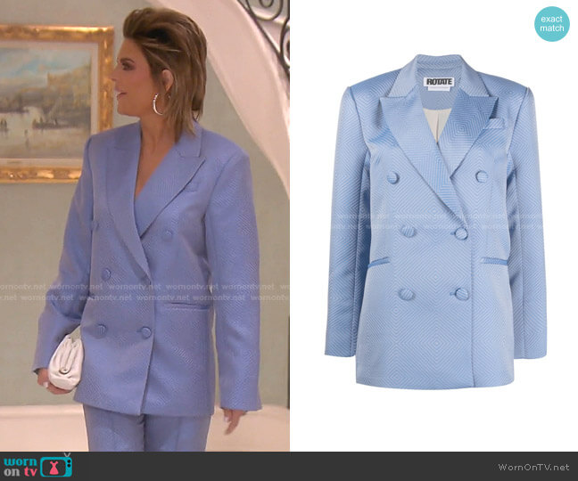 Rotate Chevron Stitch Double-Breasted Blazer worn by Lisa Rinna on The Real Housewives of Beverly Hills