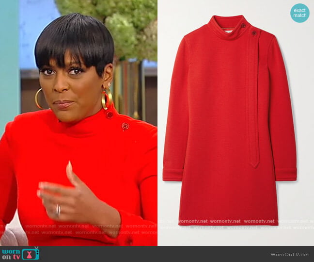 Saint Laurent Wool-blend mini dress worn by Tamron Hall on Tamron Hall Show