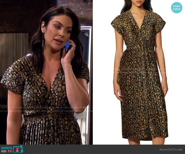 Sandro Vienne Leopard A-Line Dress worn by Chloe Lane (Nadia Bjorlin) on Days of our Lives