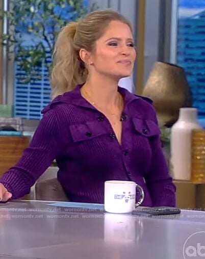 Sara’s purple corduroy dress on The View